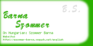 barna szommer business card